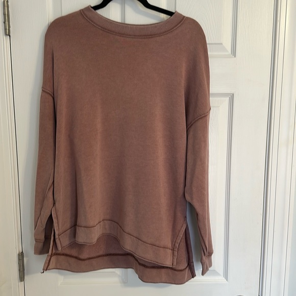 American Eagle Oversized Crewneck Sweatshirt Mauve Color - Picture 1 of 3